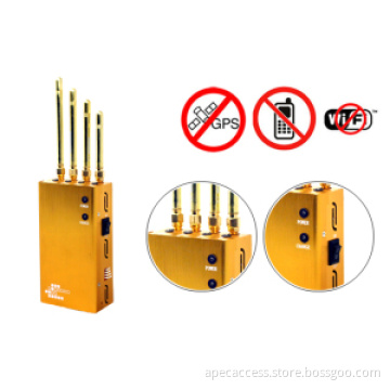 Powerful Golden Portable Cell Phone & Wi-Fi & GPS Jammer